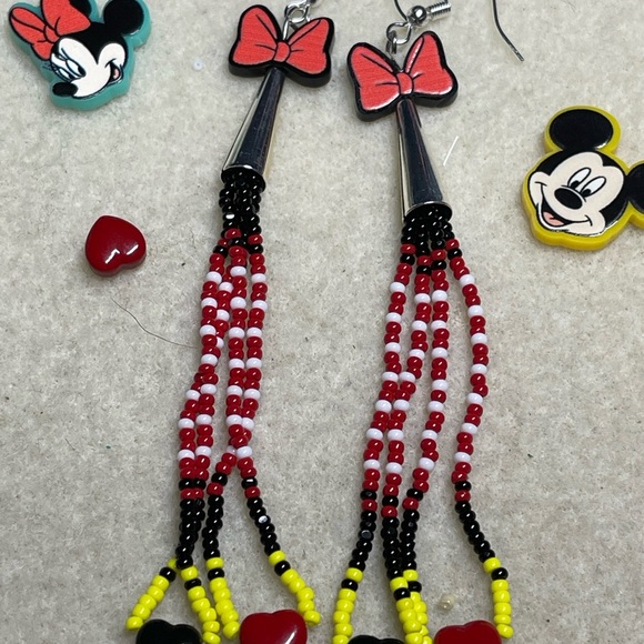 Makers Market 918 Jewelry - Makers Market Mickey Inspired Beaded Earrings - Red, Black, Yellow
